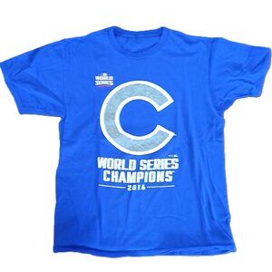 Chicago Cubs World Series Champs 2016 T-Shirt Medium Blue MLB Tee